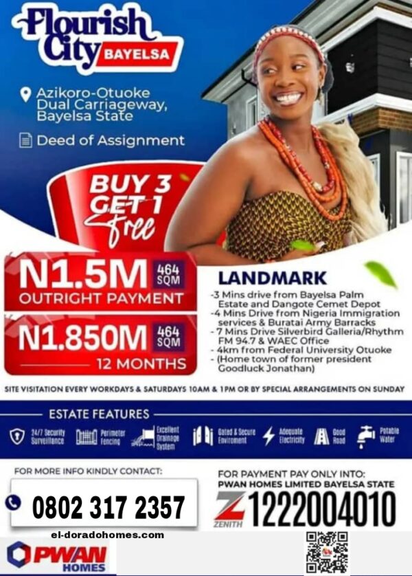 Land For Sale in Yenagoa, Flourish City Estate, Bayelsa