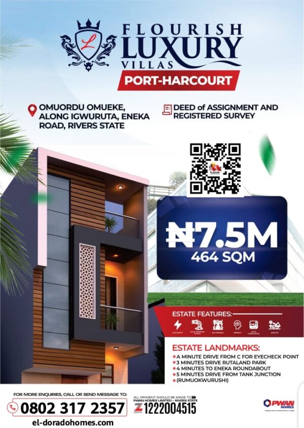 Land in Port Harcourt For Sale, Flourish Luxury Villas Estate