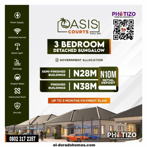 Apartments in Epe For Sale, Oasis Courts 3 Bedroom