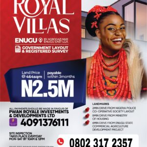 Land in Enugu For Sale, Royal Villas Estate, Agbogazi Nike